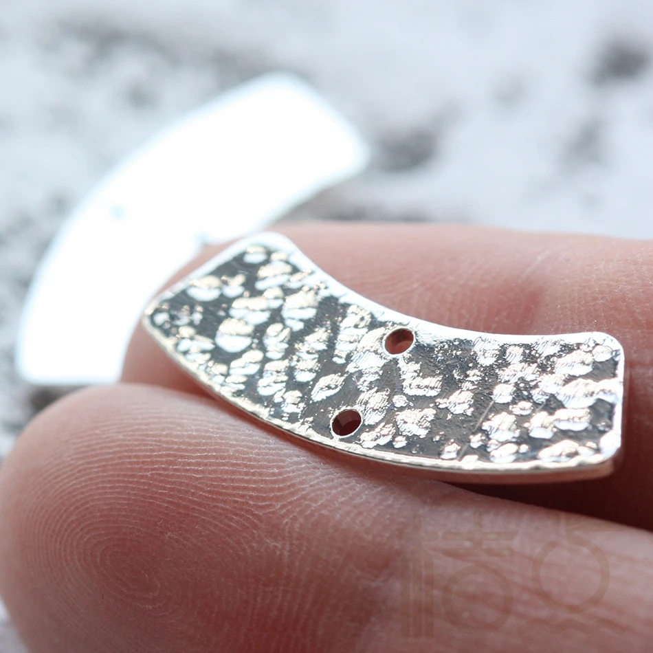 DIY Supply-Solid Brass Finding Hammered Curved Charm - 10.2x28.3mm (3878C)