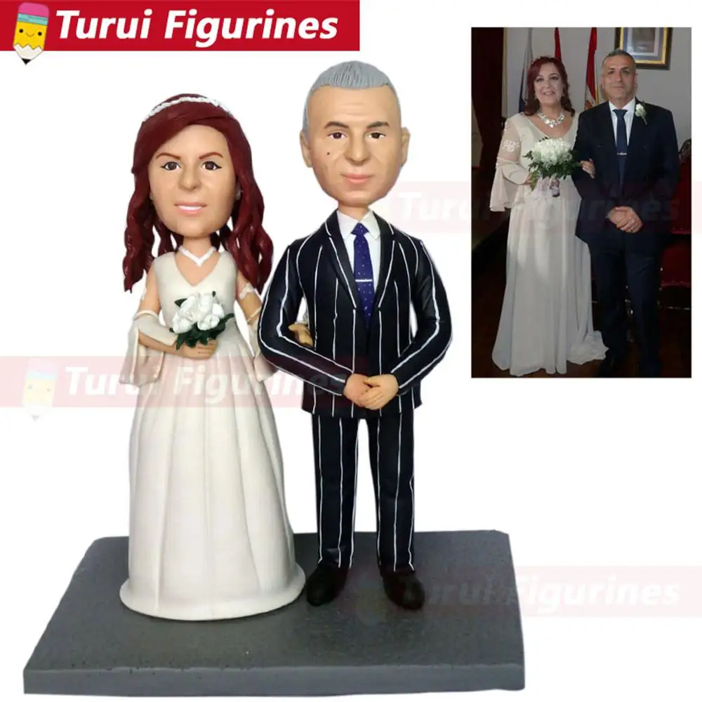 Personalized bobblehead doll sweet couple wedding gift wedding decoration fixed polyresin body + polyresin head Custom doll