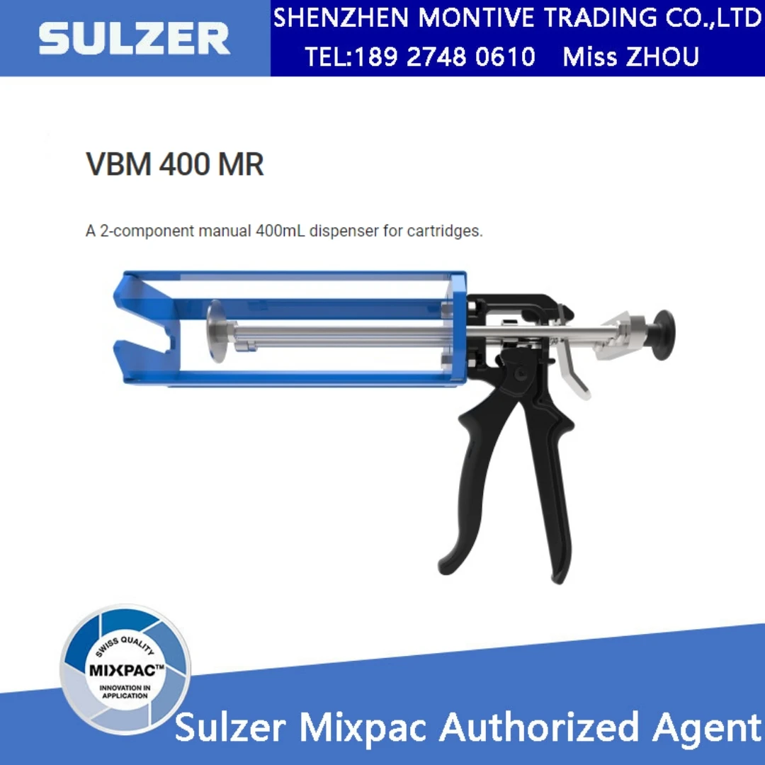 VBM 400 MR Caulking Gun 2 Component Manual 400mL Dispenser Cartridges Pressure Industrial---Random color Shipped (Red / Blue)