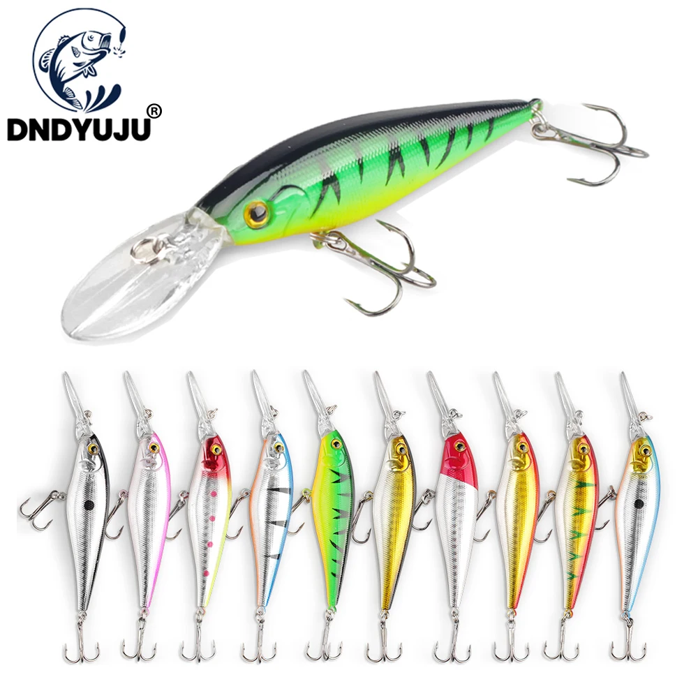 1Pcs 11cm 10.5g  Colorful Stripe Pattern Hard Bait Minnow Streak Fishing Lures Bass Fresh Water Hook Diving Perch Wobbler Fish