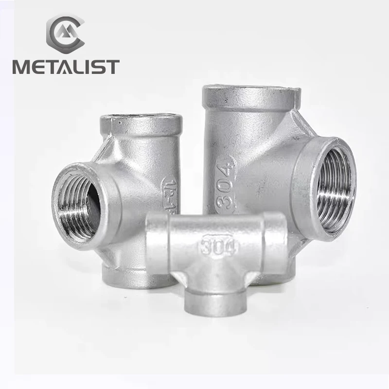 

METALIST 2"DN50 TEE 3 way SS304 Stainless Steel F/F/F Threaded Pipe Fittings FemalexFemalexFemale For home brew