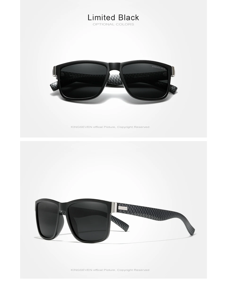 KINGSEVEN Marken-Polarisierte Sonnenbrille für Männer und Frauen, Quadratische Fahrerbrille, Outdoor-Sportbrille mit UV400-Schutz – Detail 7