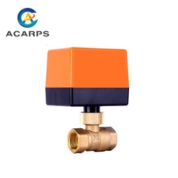 DN15/DN20/DN25 Electric Motorized Thread Ball Valve Brass AC 220V 2 Way 3-Wire 1.6Mpa with Actuator For water, gas, oil