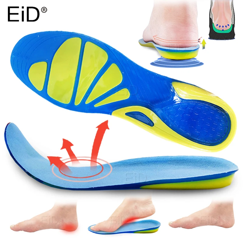 EiD Silicone Gel Insoles Non-Slip Massaging Foot Care for Plantar Fasciitis orthopedic Shoe Inserts Shock Absorption Shoe pad