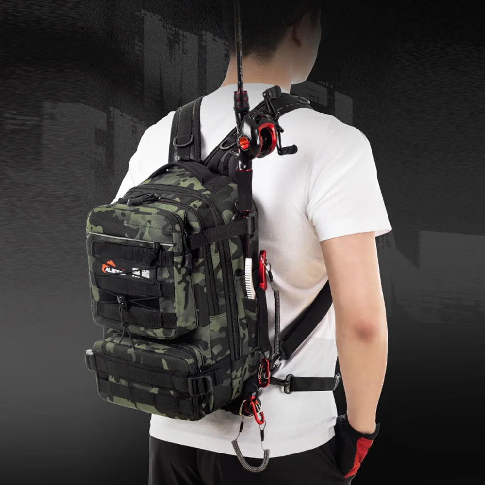 Crossbody Multifunction Fishing Bag Waterproof Tactical Backpack Outdoor Shoulder Sports Chest Bag For Men Fish Boxes Tackle Bag