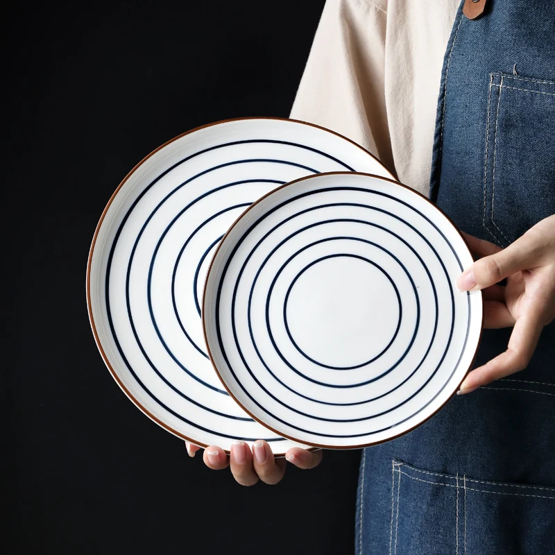 MUZITY Ceramic Dinner Plate Japanese Style Porcelain Salad Dish 8 or 10inch Plate Dinnerware