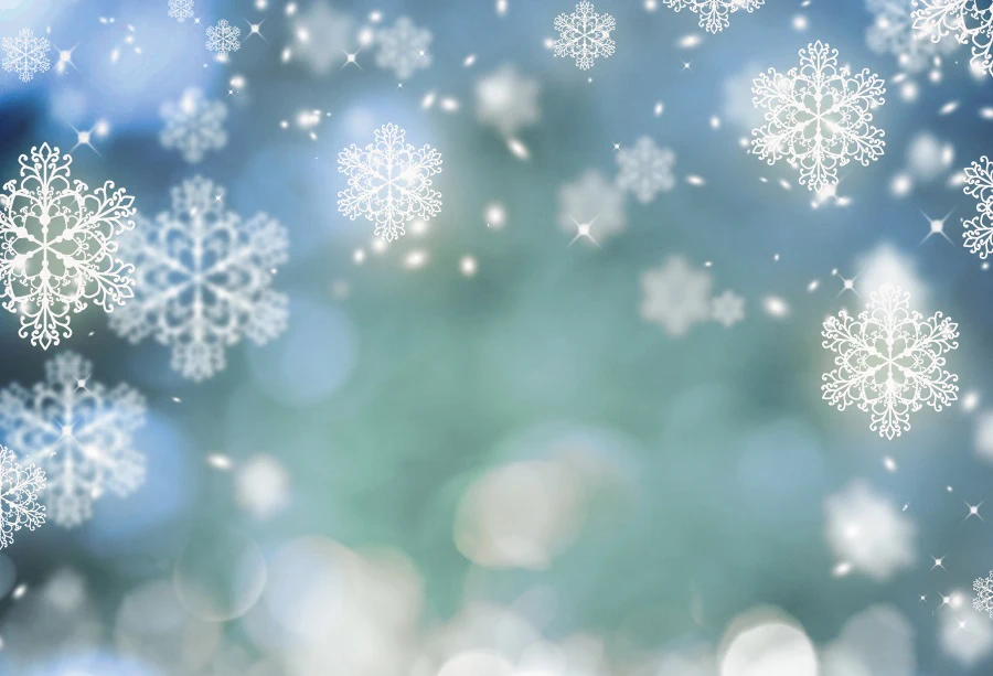 Laeacco inverno floco de neve luz bokeh pano de fundo para fotografia brilhante estrela natal criança retrato foto fundo estúdio