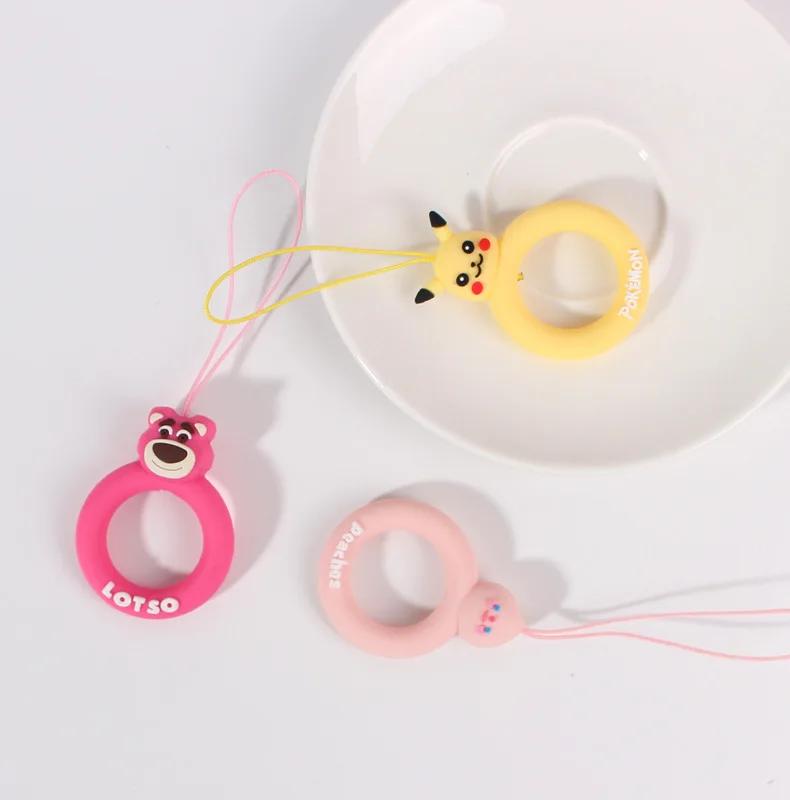 10 pz/lotto ciondolo chiave ad anello carino cartone animato stile casuale per iPhone Mobile Airpods 1 2 3 pro custodia morbida per auricolari custodia Bluetooth