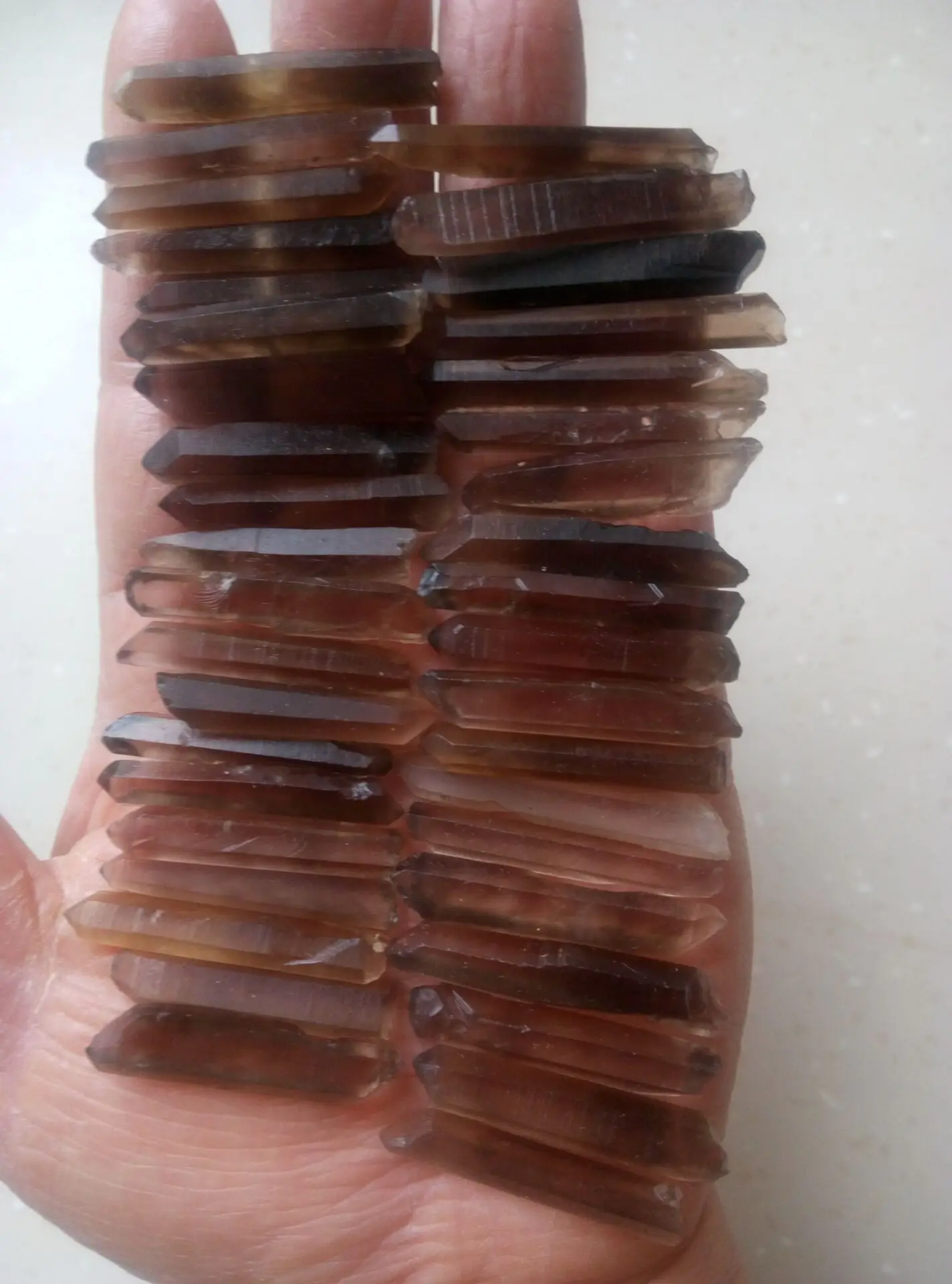 30PCS Lot tiny Natural Smokey Quartz Crystal Points Wand Smoky 50-60g