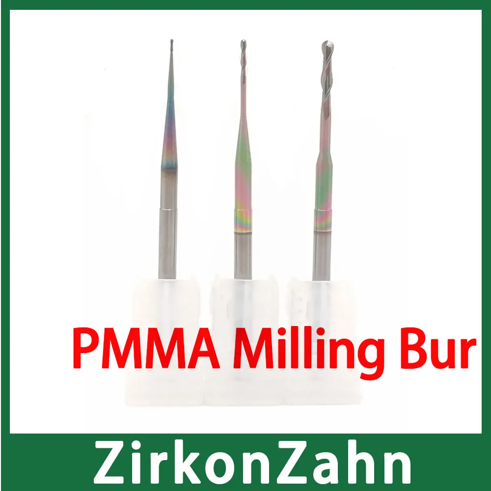 ZirkonZahn M5 Milling Burs 3mm Shank Special for PMMA/PEEK/Plastic