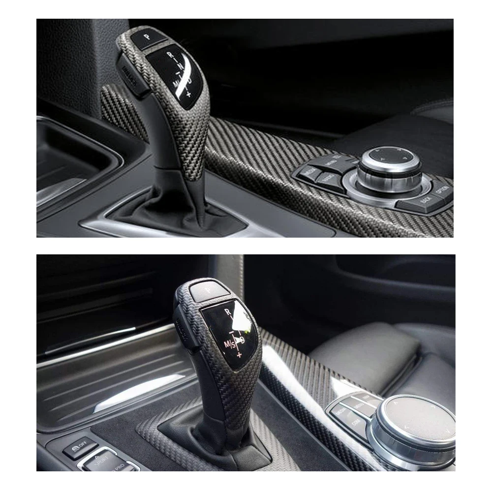 Gear shift knob decoration cover for bmw F20 F22 F30 F32 F34 carbon fiber interior replace LHD left hand drive sports edition