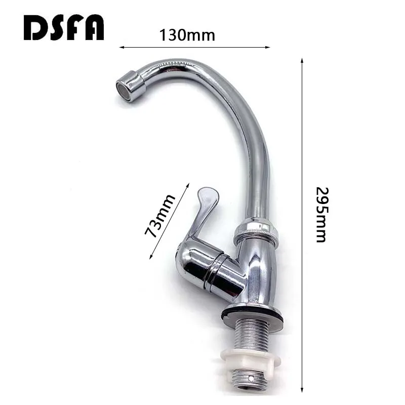 ABS Plastic Kitchen Faucet Single Cold Water Faucet Single Handle Single HoleKitchen Faucet Chrome Kitchen Accessories