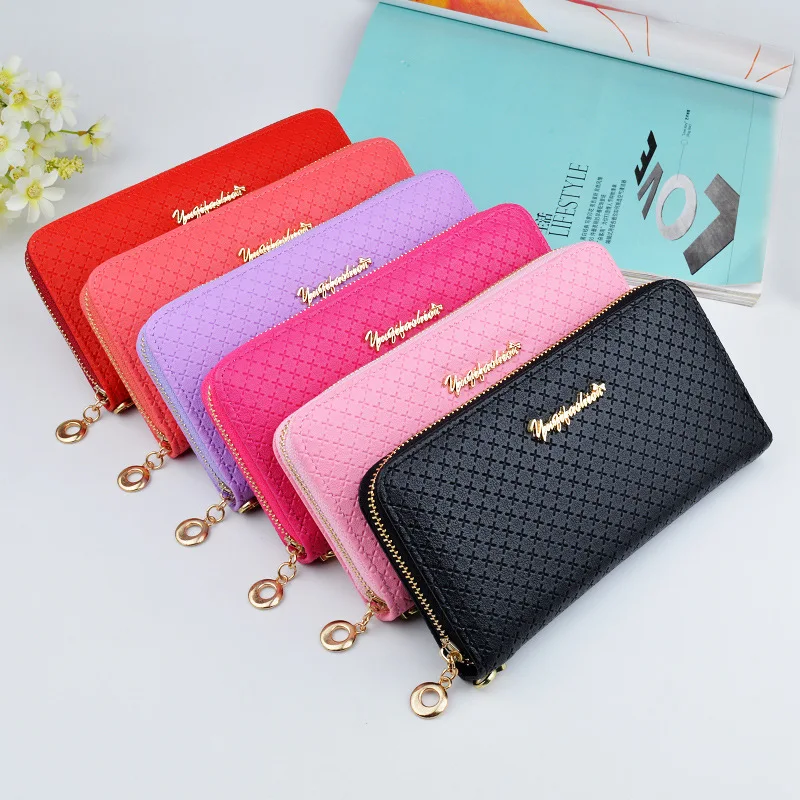 

2021 New Fashion Ladies Zipper Purse Large Capacity Practical Hand Wallet Woman PU Leather Fashion Female Long Section Wallet