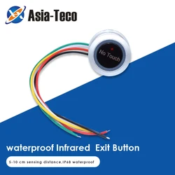 No Touch Release button 304 Stainless Steel IP68 Waterproof Infrared Sensor Exit Button Switch for Access Control Door Opener