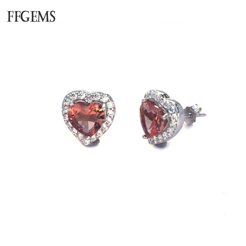 Ffgemmes – boucles d'oreilles en argent Sterling 925 Zultanite, pierre à couleur changeante, coupe cœur, bijoux fins pour femmes, cadeau de fête de mariage, vente en gros