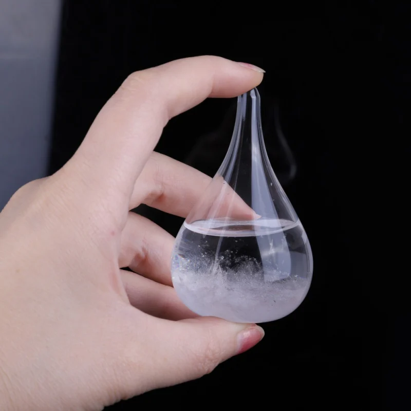 Crystal Transparent Storm Glass Bottle Barometer Bottles Weather Forecast Stylish Desktop Water Drop Weather Station 8x5cm