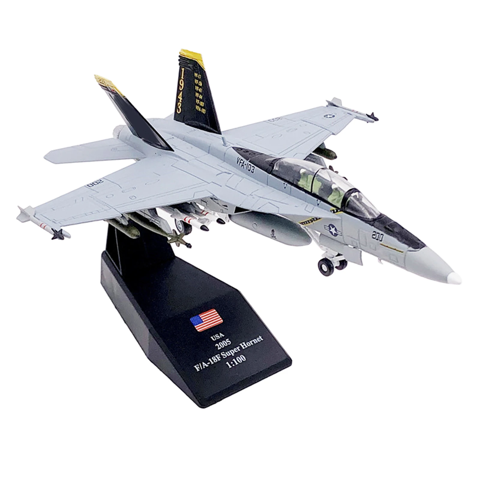 1:100 Scale FA-18F Fighter Alloy Aircraft Plane Model Toys Kits Gift