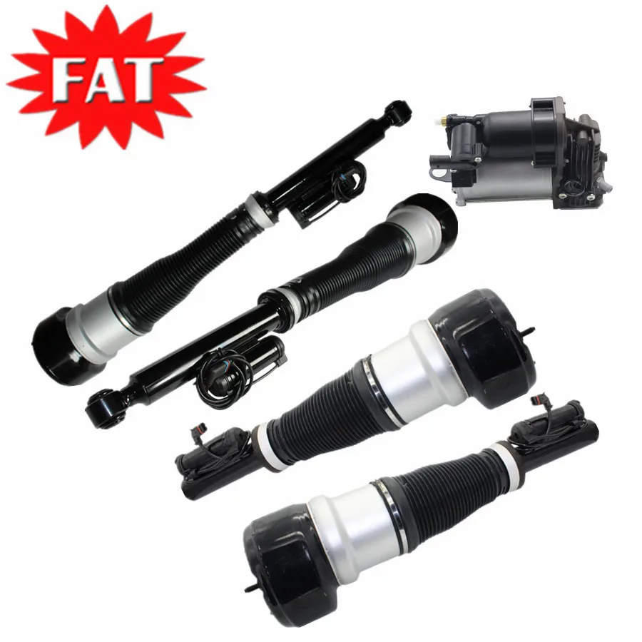 5 PCS Front+Rear Air Suspension Shock Absorber + Compressor For Mercedes S Class W221 S350 S500 2213209313 2213205513 2213205613