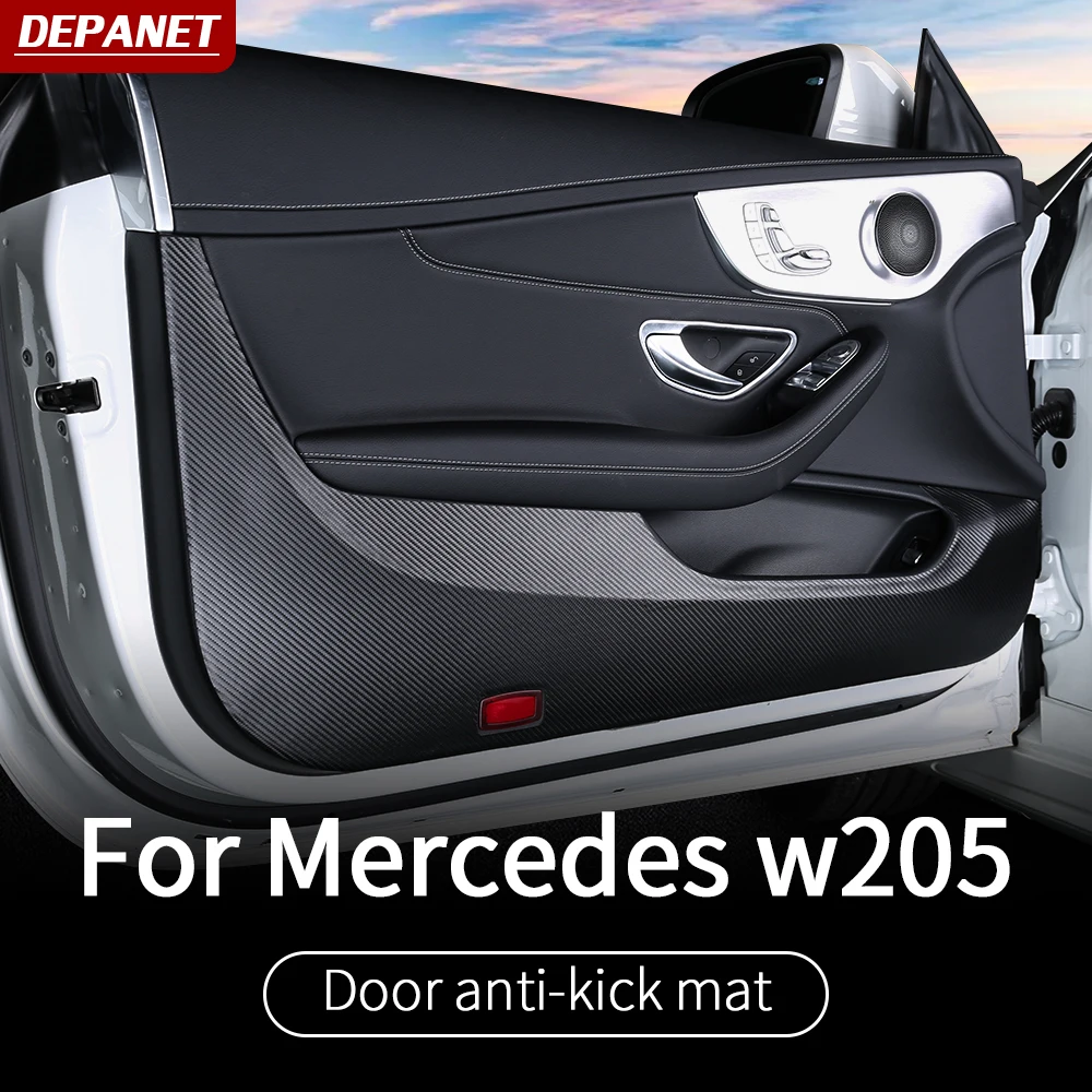 Car door anti-kick pad For Mercedes w205 amg coupe / interior trim c63 mercedes c class accessories w205 Mercedes amg coupe