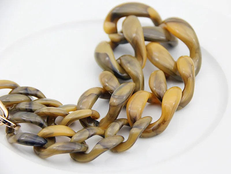 Aussage Acryl Lange Kette Halskette Für Frauen Böhmischen Große Chunky Kette Link Halsketten Anhänger Mode Frauen Schmuck Geschenke – Detail 3