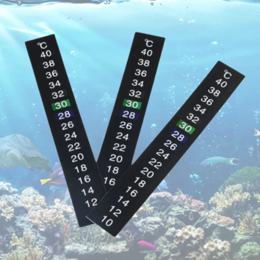 Digital Aquarium Fish Tank Thermometer Sticker PET Fridge Measurement Stickers Temperature Control Tools 3pcs