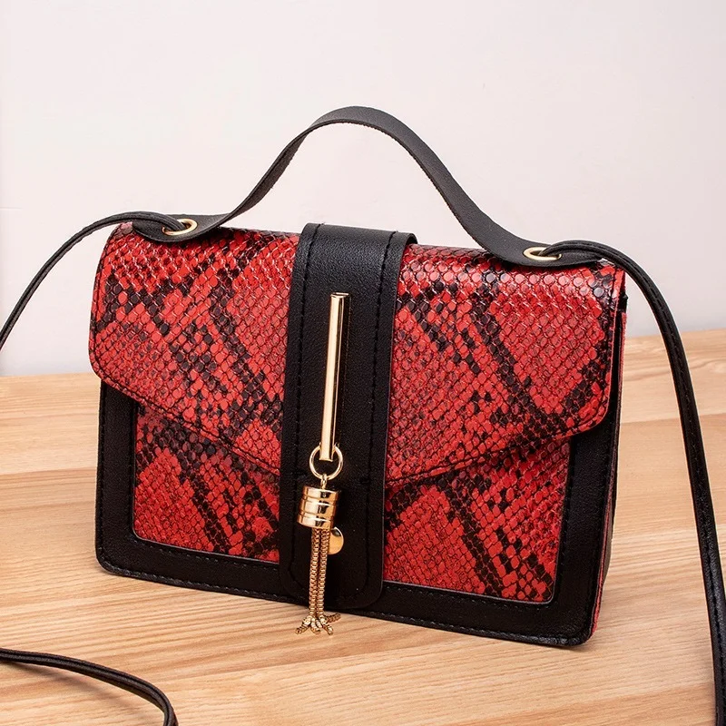 Bags fashion handbag 2021 new ladies snakeskin small square bag shoulder slung bag tide handbag