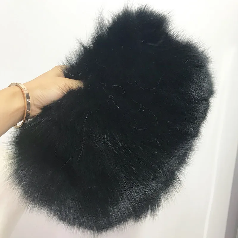 Luxury Real Fox Fur Women Messenger Bag 2022 Winter Ladies Chain Warm Shoulder Bags Designer Fur Tote Bag Evening Party Clutch