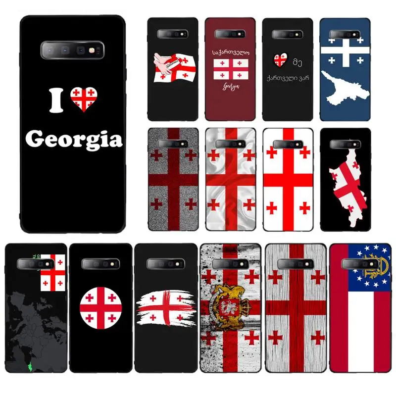 FHNBLJ Georgia flag Phone Case for Samsung S5 6 7 edge 8 9 10 20 plus lite case