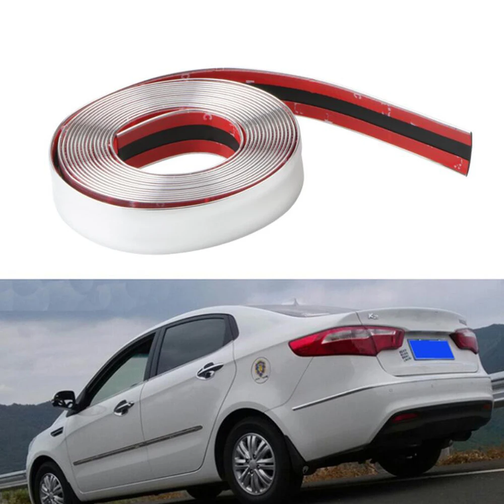 6/8/12/15/20/25/30 MM Car Styling Chrome Decorative Strips Front Rear Fog Light Trim Cover Molding Frame Decoration Protection