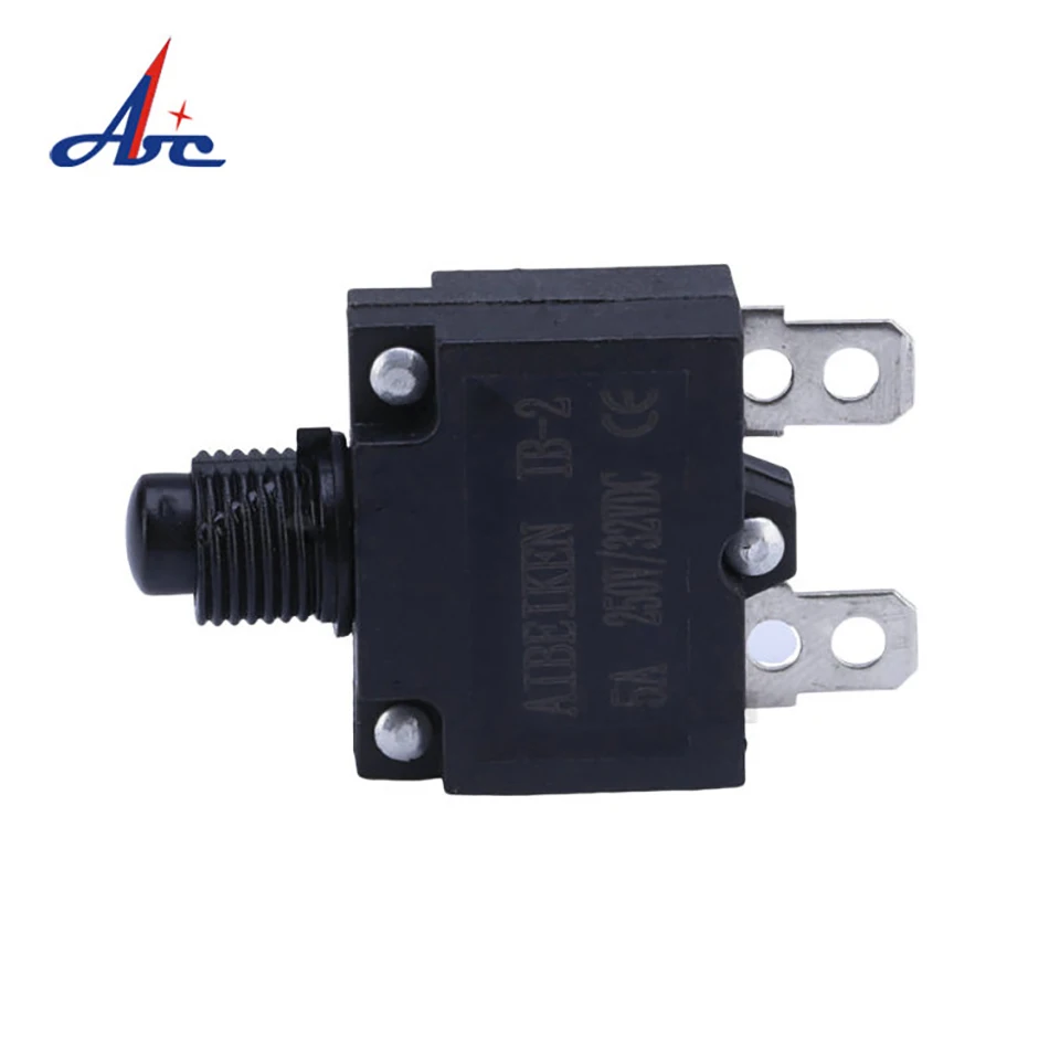 Mini Circuit Breaker 10A 15A 20A 30A 125VAC Bakelite Manual Current Thermal Overload Protector Switch with Waterproof Cap