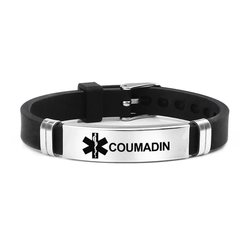 Medische waarschuwing ID-armband Lasergegraveerd Type 1 Type 2 Diabetes Verstelbare polsband voor heren Dames EHBO-nood