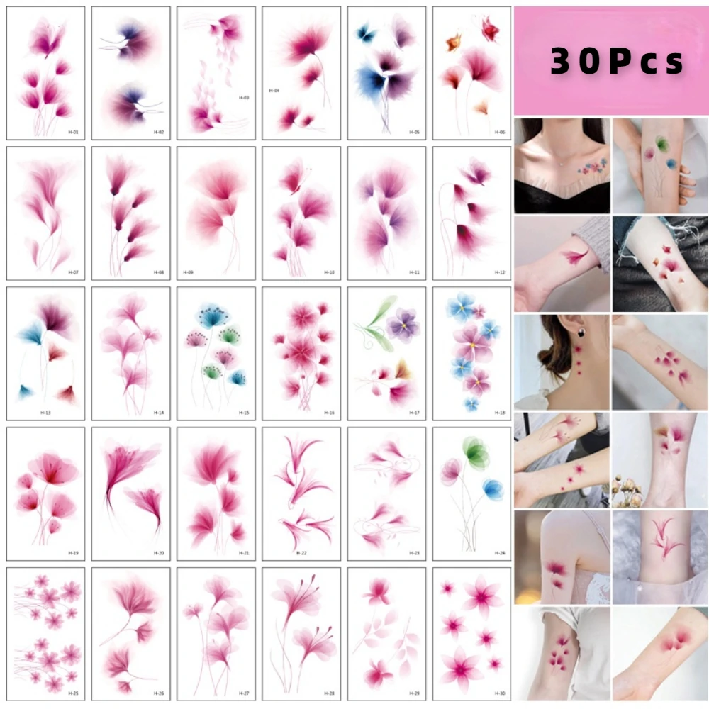 

Тату-наклейки на лодыжку с цветами, водостойкие
