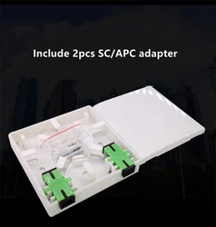 ABS Junction Terminal Box for Desktop Patch Panel, White Plastic Tube, Face Plate, SC, APC, SC, UPC, 86 Type, 10 PCs