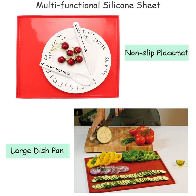 Silicone Baking Mat Swiss Roll Mat Non-Stick Cake Tray Cake Roll Pad Oven Mat Bakeware Baking Inserts Sheet Kitchen Accessories