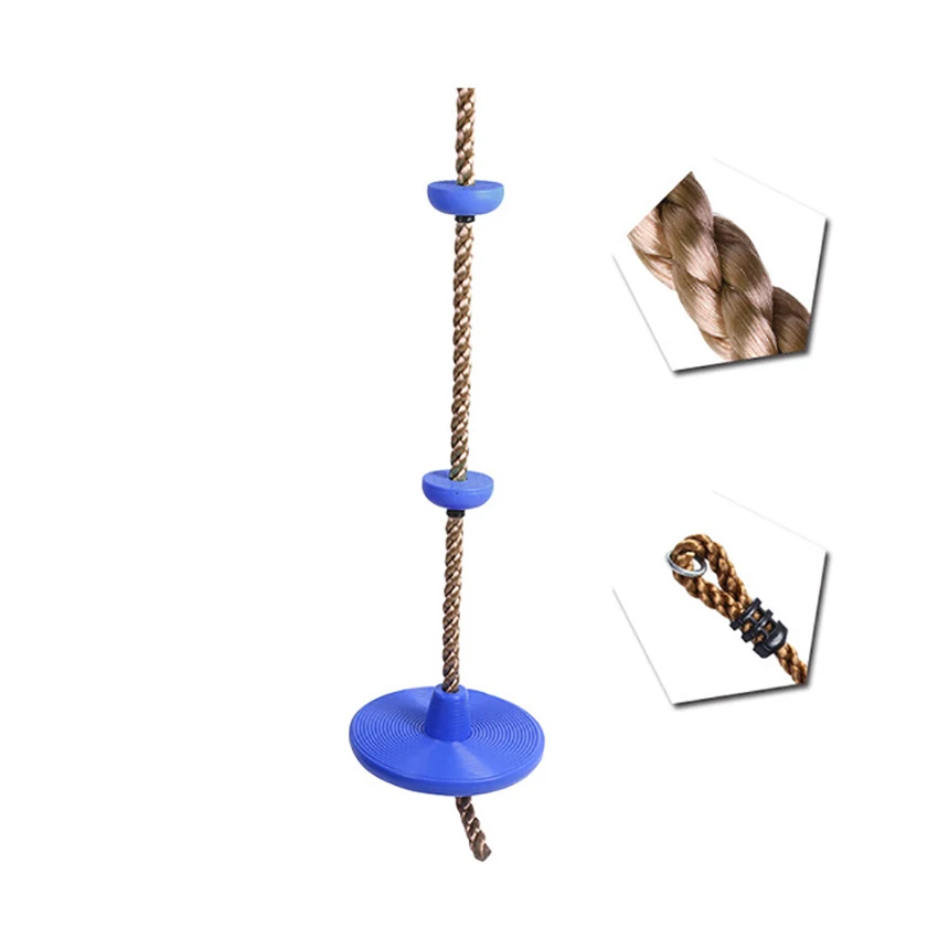 Altalena per albero in corda da arrampicata con piattaforme e sedile per altalena a disco-Set di altalene per parco giochi all'aperto per bambini con moschettone