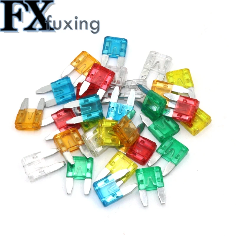 50pcs Fuses Mini Small Medium M2 Micro Car Fuse 1A 2A 3A 5A 7.5A 10A 15A 20A 25A 30A 35A 40A 45A 50A Amp Clip Fuse Car Truck Hot