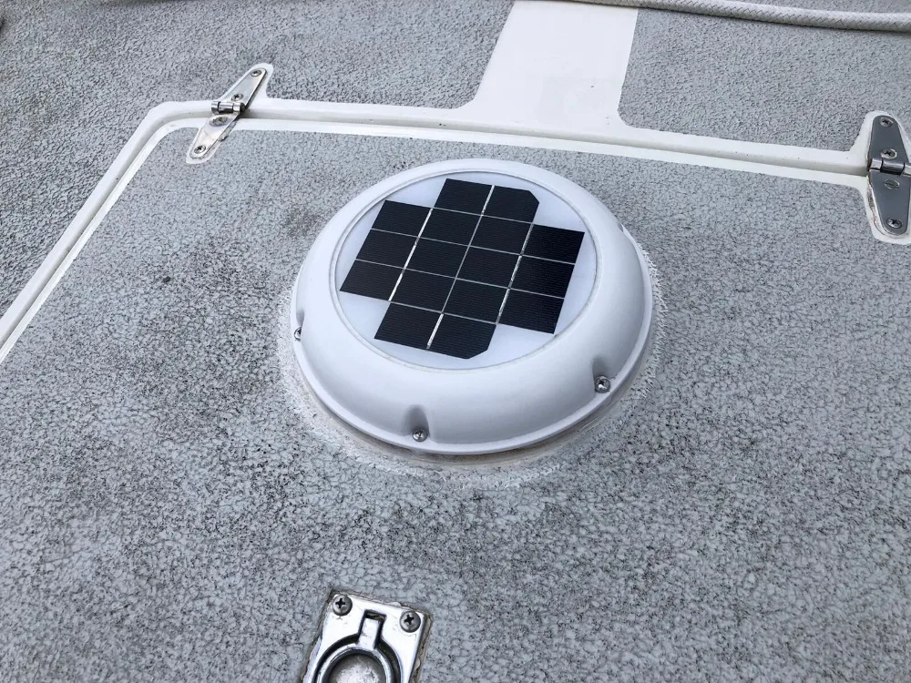Ventilatore da tetto solare da 2.5W ventilatore di sfiato aspirazione di scarico ricaricabile Libattery Airduct diametro 120mm per Caravan Boat RV