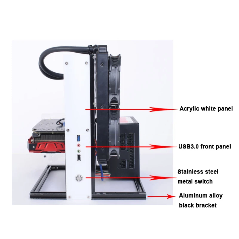 Computer Open Frame Water-cooling Aluminum Test Bench for ITX MATX ATX Air Case HTPC PC Games GPU DIY Kits