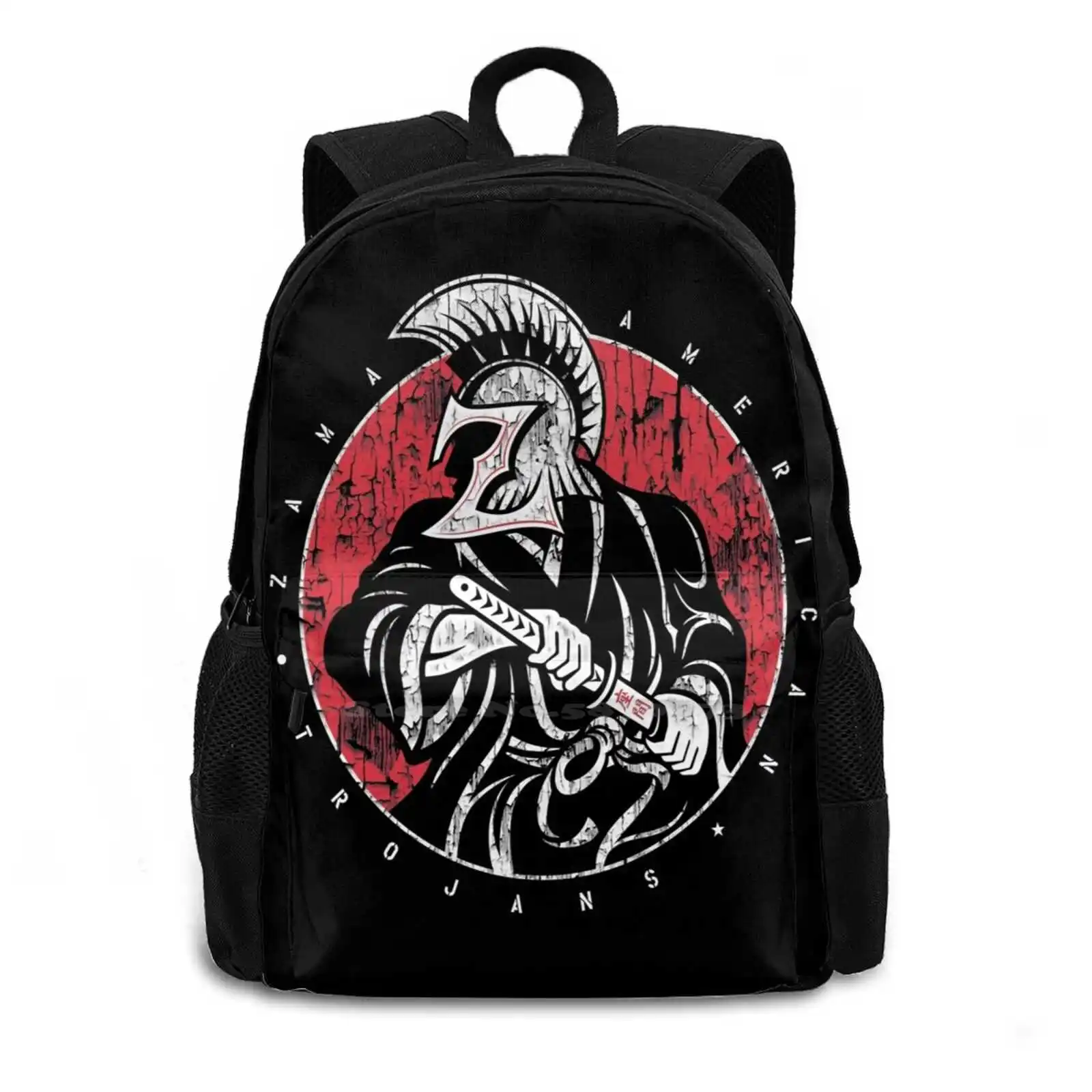 Zhs : Trojan Samurai Hot Sale Schoolbag Backpack Fashion Bags Camp Zama Japan American High School Zhs Collection Head Logo