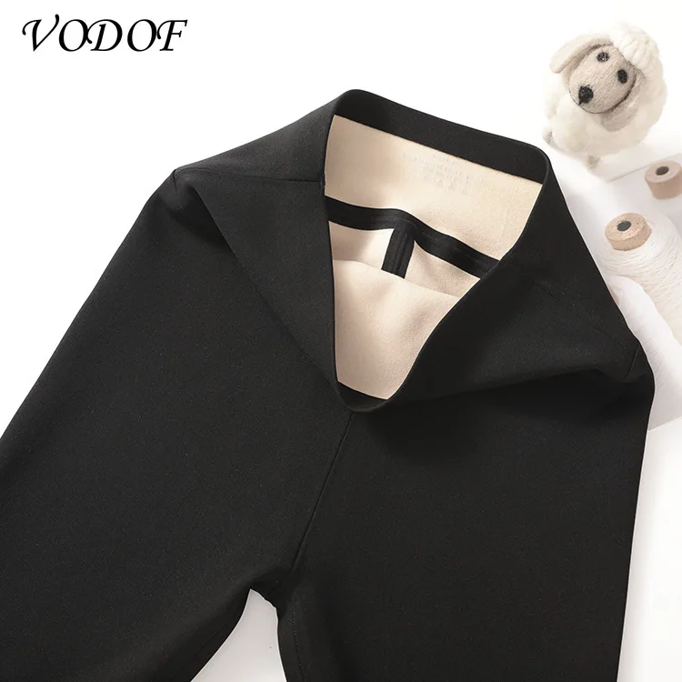 VODOF Women Thick Fleece Legging High Waist Letters Legging Pants Stretch Winter Seamless Fitness Can Be Worn Below Zero