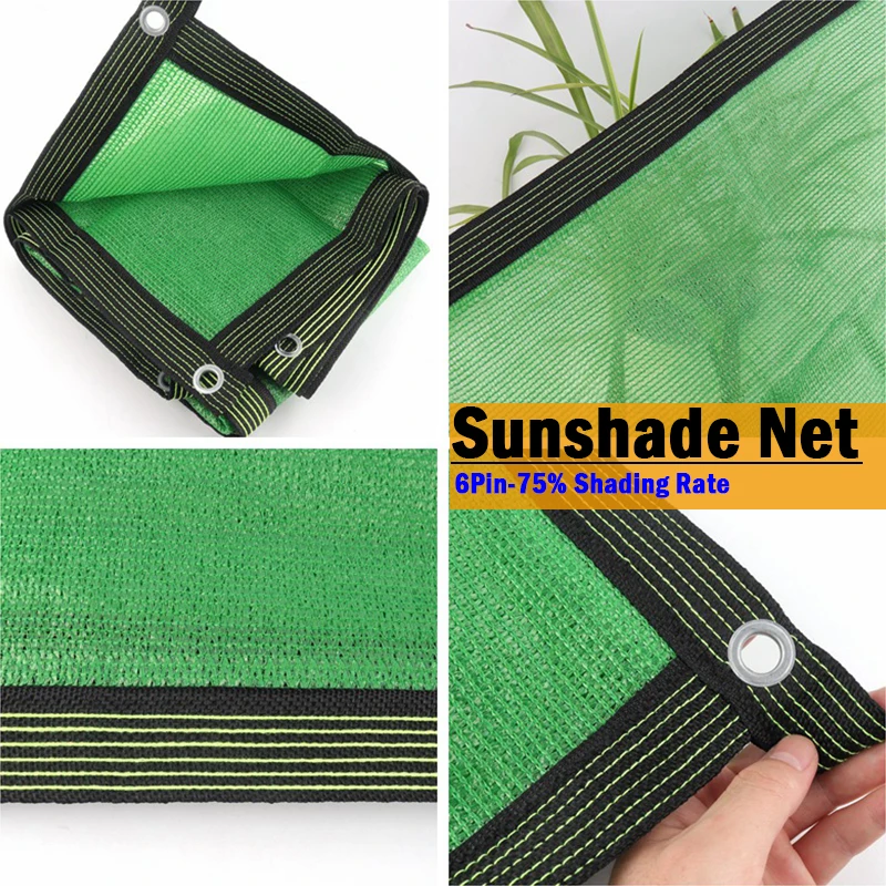 

Green 6Pin Anti-UV HDPE Sunshade Net Outdoor Awning Garden Swimming Pool Shade Net Succulent Plant Sun Protection Netting