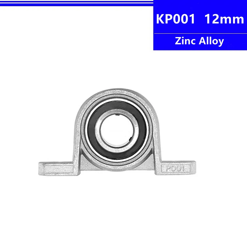 100pcs KP001 Zinc Alloy Bore Diameter 12mm P001 Ball Bearing Pillow Block Mounted Support Shaft Spherical Roller 3d parts