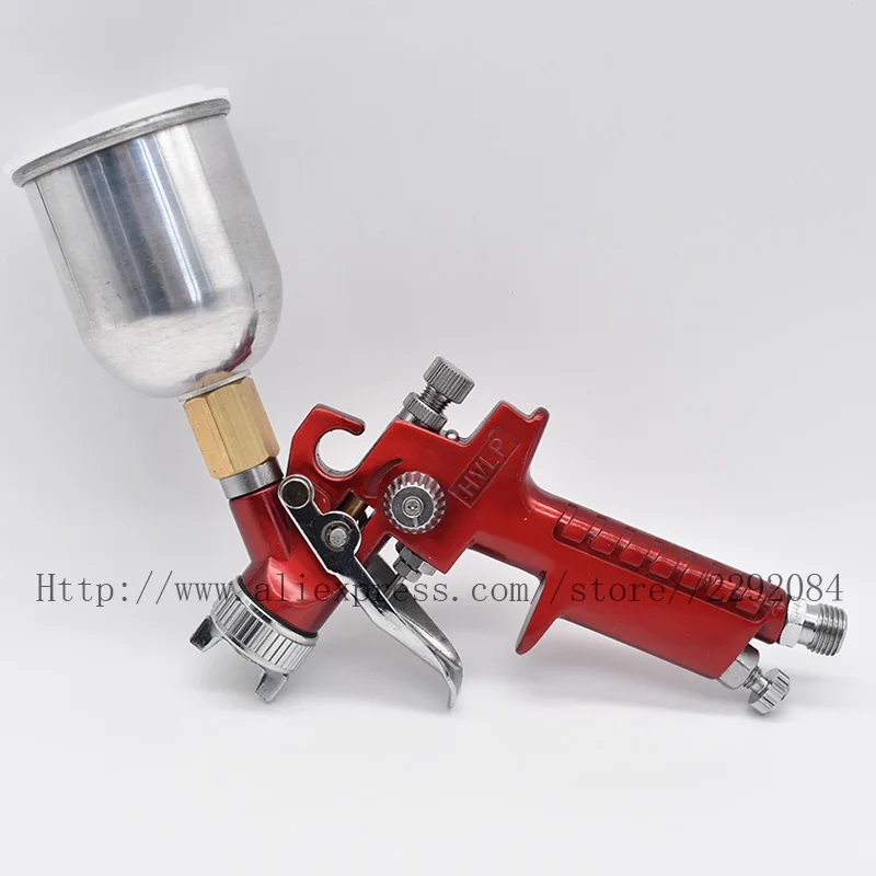 Pistola a spruzzo manuale per aerografo professionale Pistola a spruzzo ad aria Pistola a spruzzo a gravità con vaso in metallo da 0,8 mm 150CC con accessori
