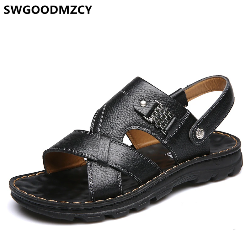 Italian Leather Sandals For Men Beach Sandals Mens Sandals Summer Open Shoes Men Sandalias Cuero Hombre Zandalias Hombre סנדל image 2