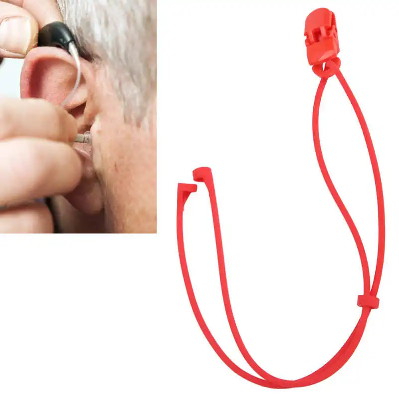 Hearing Aid Anti-Lost Rope Bilateral Lanyard Hearing Aid Protector Clip for BTE Hearing Aid Accessory Ear Care with Storage Box