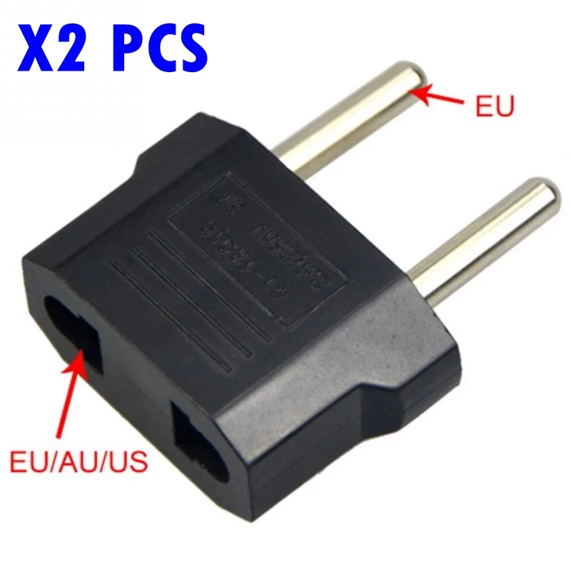 2Pcs EU to US AC Power Plug Home Travel Converter Universal Europe Wall Charger Connector Socket Adapter EU 220V 10A