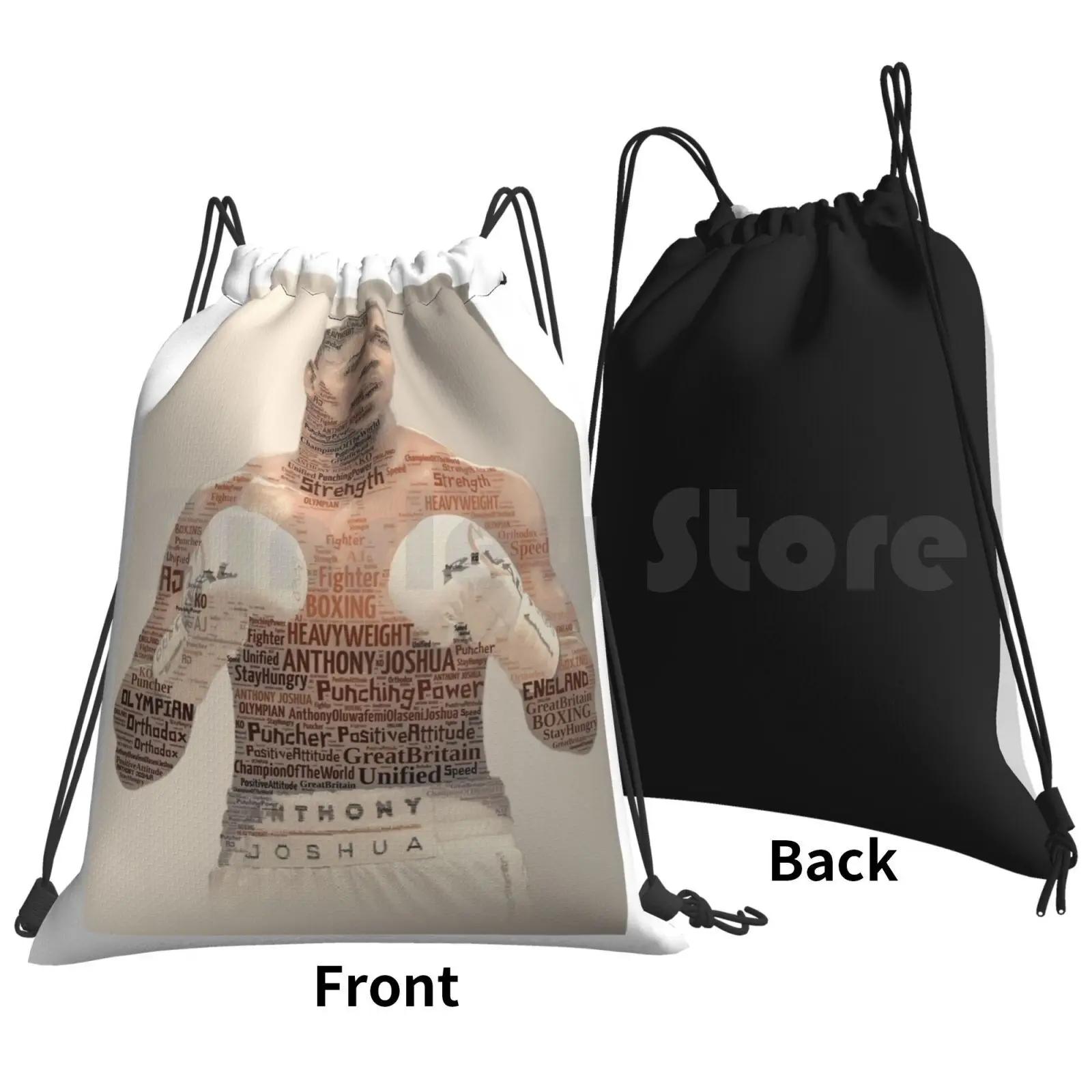 Aj-Backpack Drawstring Bags Gym Bag Waterproof Aj Boxer Heavyweight Of The World Knockout Puncher Word Art Unique Unified