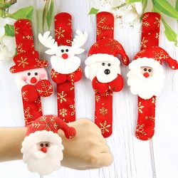 2pcs Christmas Bracelet Xmas Toy Snowman Elk Santa Claus Patting Circle Christmas Gifts Children Toys Adults Kids Bracelet