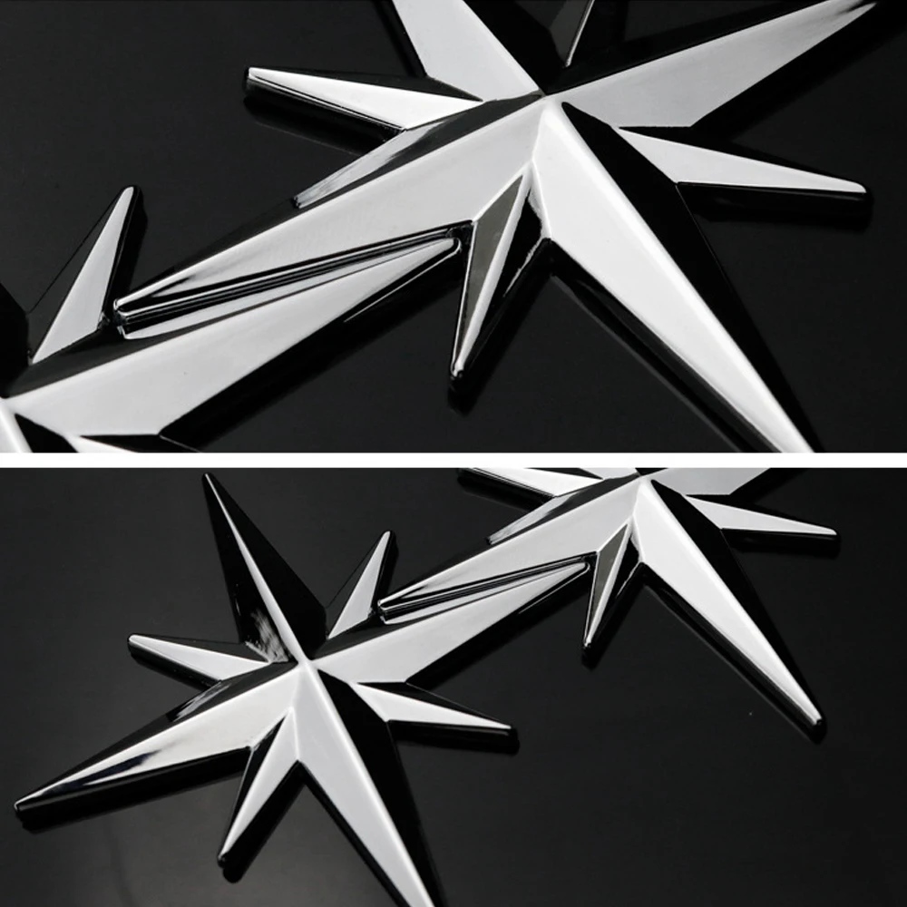 1Pcs 3D Metal Car Decoration Metal Guide Star Adhesive Car Badge Emblem Sticker for Universal Cars Moto Bike Car Styling