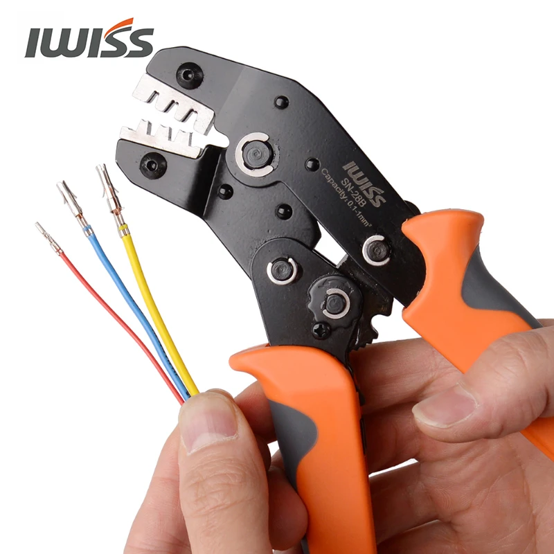 IWISS SN-28B Crimping pliers crimper Tool 0.1-1.0mm ²AWG28-18 Dupont Pins for 2.54mm 3.96mm KF2510 connector